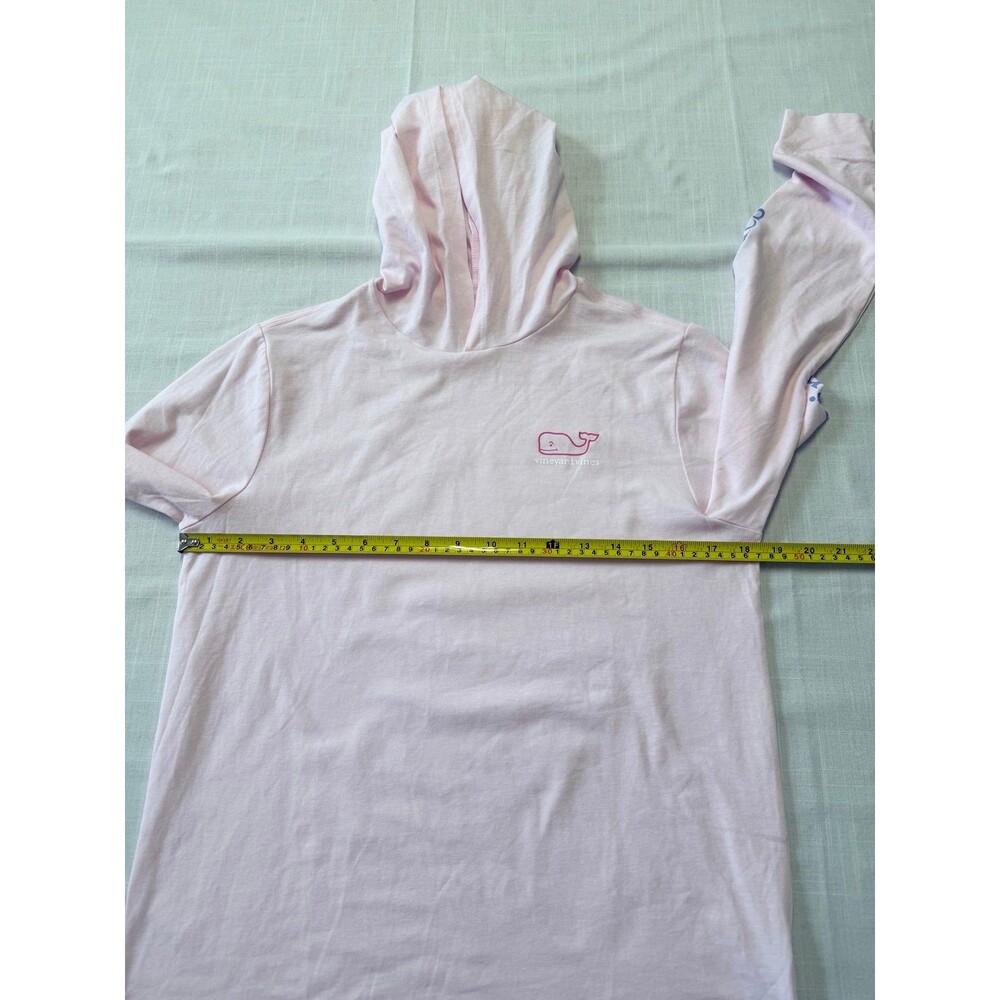 Vineyard Vines Pink Hoodie Lightweight T-Shirt Lont Sleeve Big Girls Size 16 NWT - Picture 4 of 7